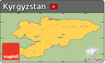 Savanna Style Simple Map of Kyrgyzstan, cropped outside