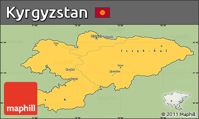 Savanna Style Simple Map of Kyrgyzstan, cropped outside