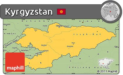 Savanna Style Simple Map of Kyrgyzstan