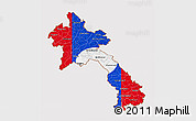 Flag 3D Map of Laos, flag rotated
