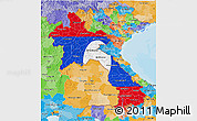 Flag 3D Map of Laos, political outside