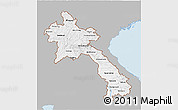 Gray 3D Map of Laos, single color outside