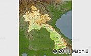 Physical 3D Map of Laos, darken