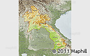 Physical 3D Map of Laos, semi-desaturated