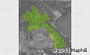Satellite 3D Map of Laos, desaturated