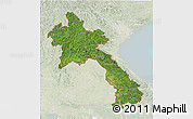 Satellite 3D Map of Laos, lighten