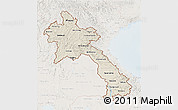 Shaded Relief 3D Map of Laos, lighten