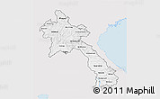 Silver Style 3D Map of Laos, single color outside