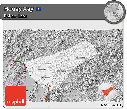 Gray 3D Map of Houay Xay