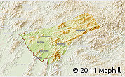 Physical 3D Map of Houay Xay, lighten