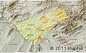 Physical 3D Map of Houay Xay, semi-desaturated