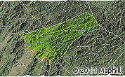 Satellite 3D Map of Houay Xay, semi-desaturated