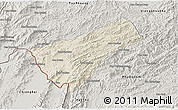 Shaded Relief 3D Map of Houay Xay, semi-desaturated