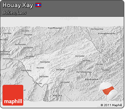 Silver Style 3D Map of Houay Xay