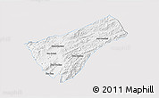 Silver Style 3D Map of Houay Xay, single color outside