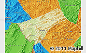 Physical Map of Houay Xay, political outside