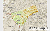 Physical Map of Houay Xay, shaded relief outside