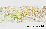 Physical Panoramic Map of Houay Xay, lighten