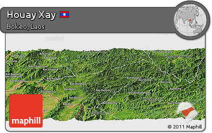 Satellite Panoramic Map of Houay Xay