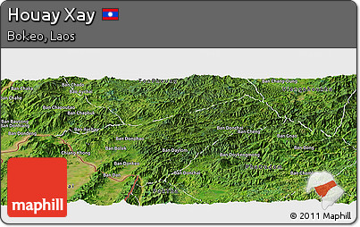 Satellite Panoramic Map of Houay Xay