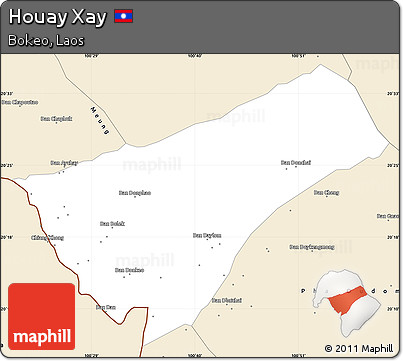 Classic Style Simple Map of Houay Xay