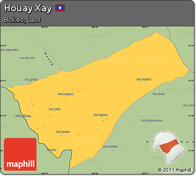 Savanna Style Simple Map of Houay Xay
