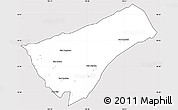 Silver Style Simple Map of Houay Xay, cropped outside
