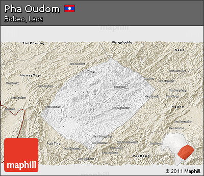 Classic Style 3D Map of Pha Oudom