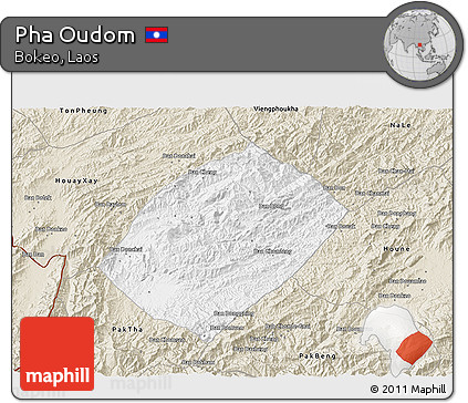 Classic Style 3D Map of Pha Oudom