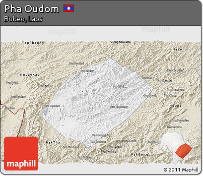 Classic Style 3D Map of Pha Oudom