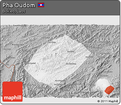 Gray 3D Map of Pha Oudom