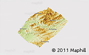 Physical 3D Map of Pha Oudom, cropped outside