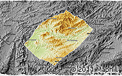 Physical 3D Map of Pha Oudom, darken, desaturated