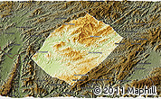 Physical 3D Map of Pha Oudom, darken