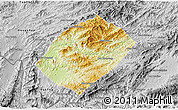 Physical 3D Map of Pha Oudom, desaturated