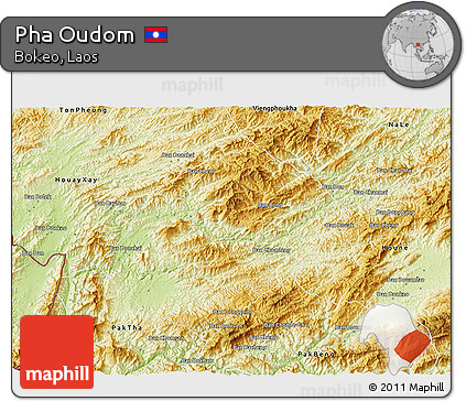 Physical 3D Map of Pha Oudom