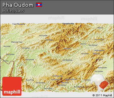 Physical 3D Map of Pha Oudom