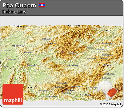 Physical 3D Map of Pha Oudom