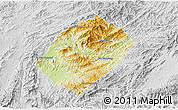 Physical 3D Map of Pha Oudom, lighten, desaturated