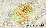 Physical 3D Map of Pha Oudom, lighten