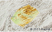Physical 3D Map of Pha Oudom, lighten, semi-desaturated