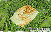 Physical 3D Map of Pha Oudom, satellite outside