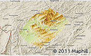 Physical 3D Map of Pha Oudom, shaded relief outside