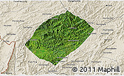 Satellite 3D Map of Pha Oudom, shaded relief outside