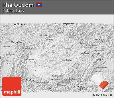 Silver Style 3D Map of Pha Oudom