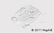 Silver Style 3D Map of Pha Oudom, single color outside