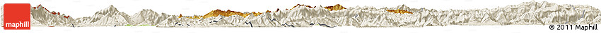 Physical Horizon Map of Pha Oudom, shaded relief outside