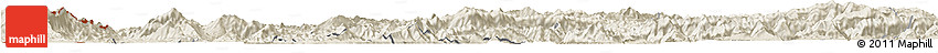 Shaded Relief Horizon Map of Pha Oudom