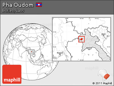 Blank Location Map of Pha Oudom, highlighted country
