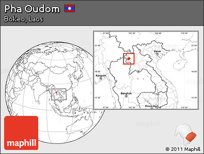 Blank Location Map of Pha Oudom, highlighted parent region, within the entire country